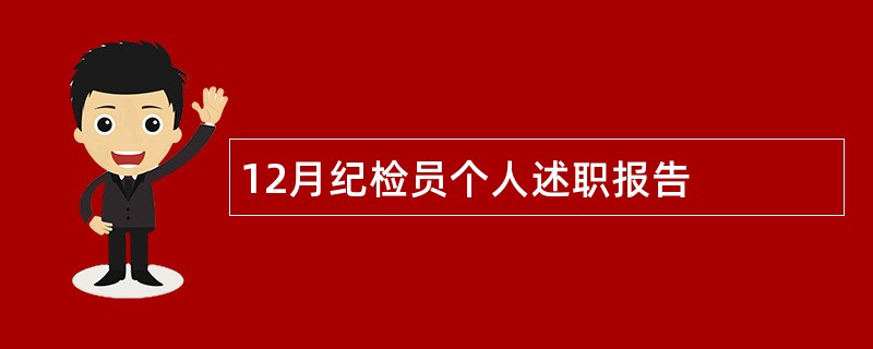 12月纪检员个人述职报告