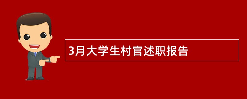 3月大学生村官述职报告