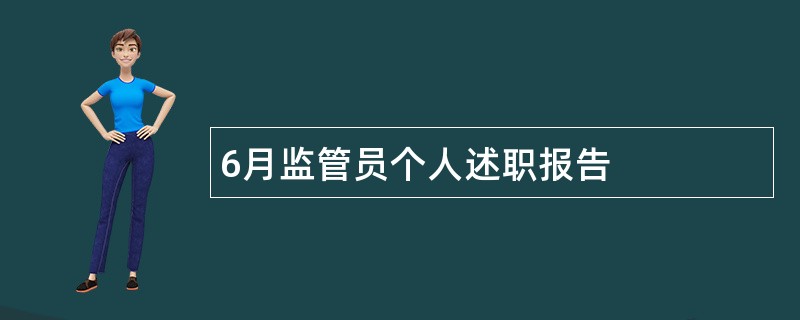 6月监管员个人述职报告