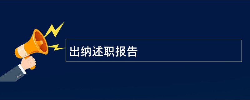 出纳述职报告