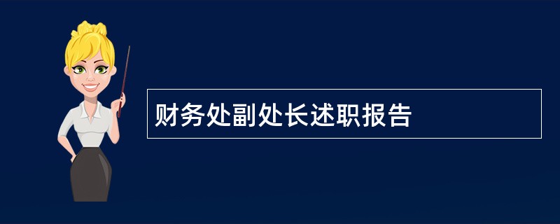 财务处副处长述职报告