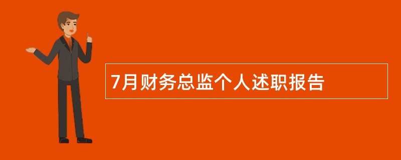 7月财务总监个人述职报告