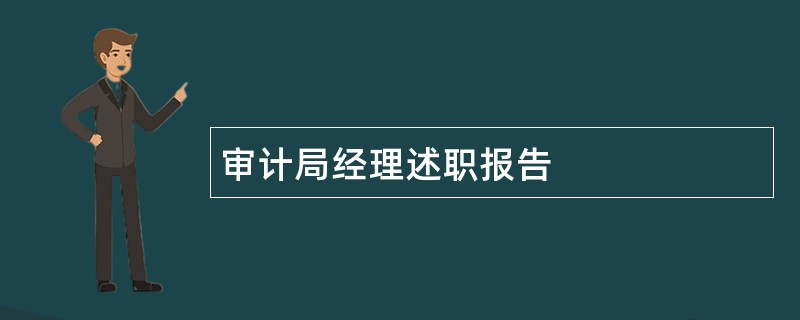 审计局经理述职报告