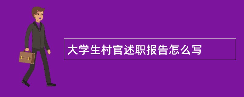 大学生村官述职报告怎么写