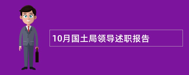 10月国土局领导述职报告