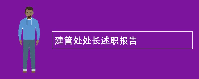 建管处处长述职报告