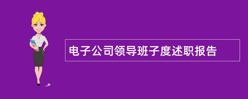 电子公司领导班子度述职报告