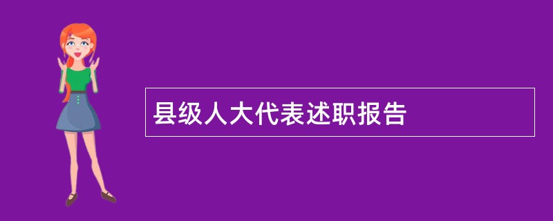 县级人大代表述职报告