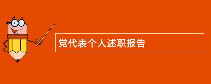 党代表个人述职报告