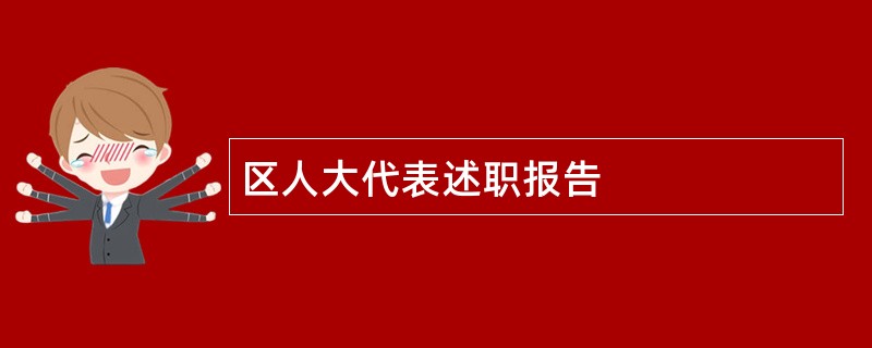 区人大代表述职报告