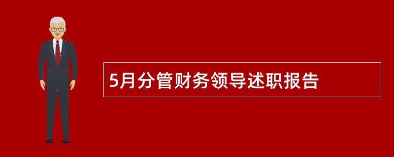 5月分管财务领导述职报告