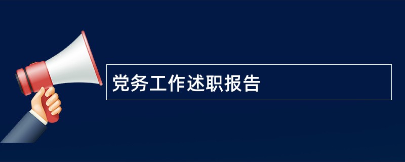 党务工作述职报告