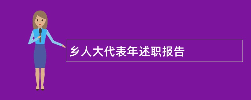 乡人大代表年述职报告