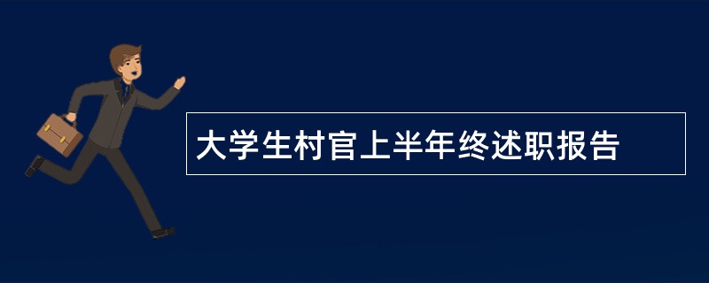 大学生村官上半年终述职报告