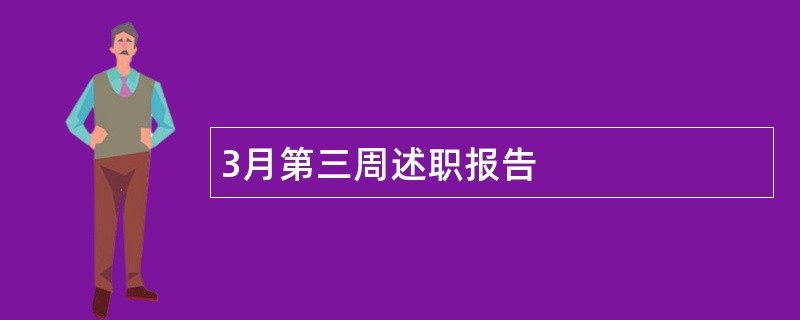 3月第三周述职报告