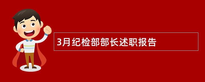 3月纪检部部长述职报告