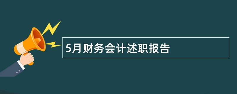 5月财务会计述职报告