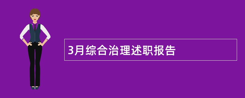 3月综合治理述职报告