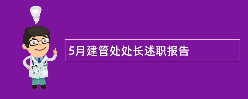 5月建管处处长述职报告