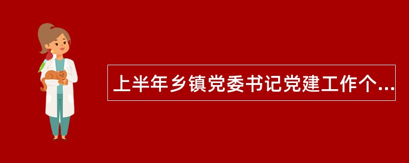 上半年乡镇党委书记党建工作个人述职报告