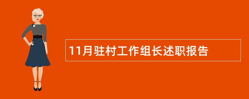 11月驻村工作组长述职报告