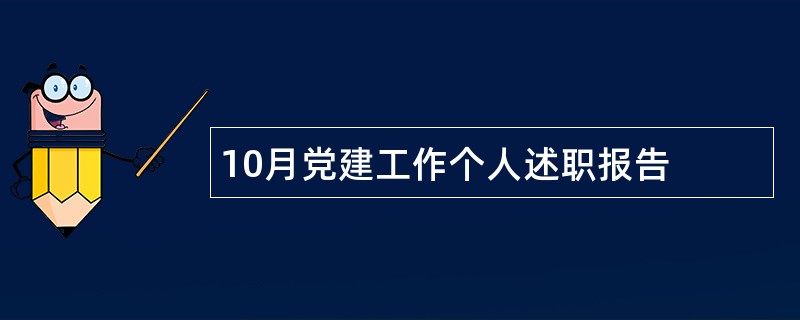 10月党建工作个人述职报告