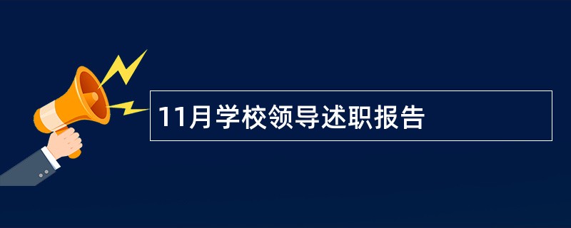 11月学校领导述职报告