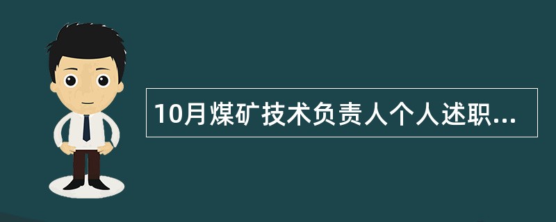 10月煤矿技术负责人个人述职报告