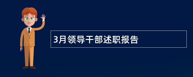 3月领导干部述职报告