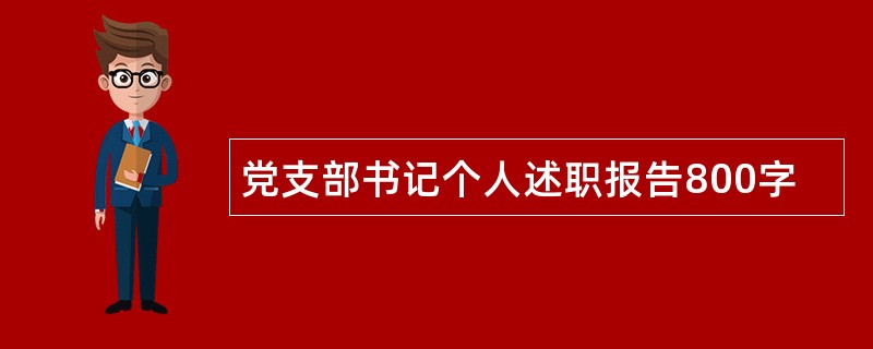 党支部书记个人述职报告800字