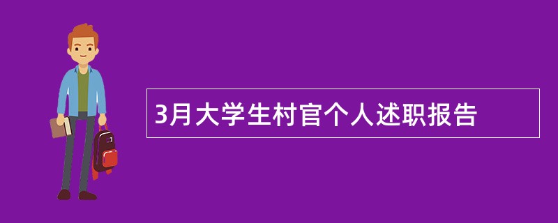 3月大学生村官个人述职报告