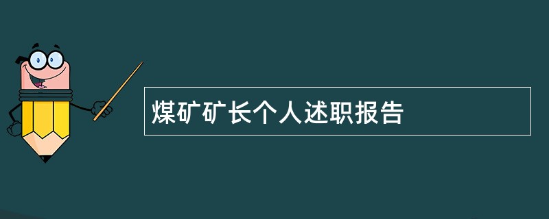 煤矿矿长个人述职报告