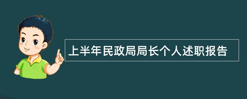 上半年民政局局长个人述职报告