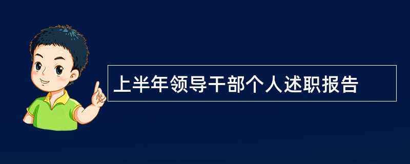 上半年领导干部个人述职报告