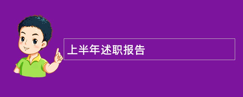 上半年述职报告