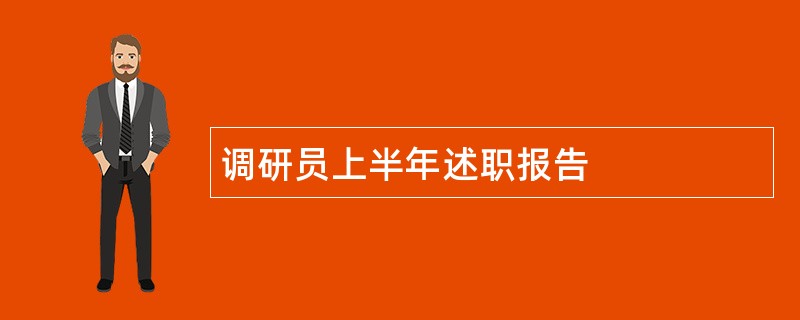 调研员上半年述职报告