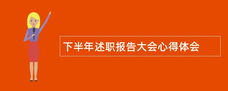 下半年述职报告大会心得体会