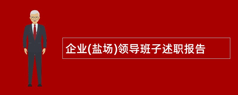 企业(盐场)领导班子述职报告