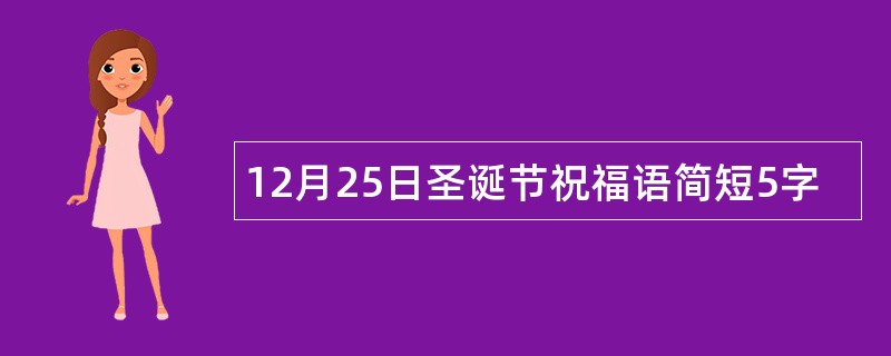 12月25日圣诞节祝福语简短5字