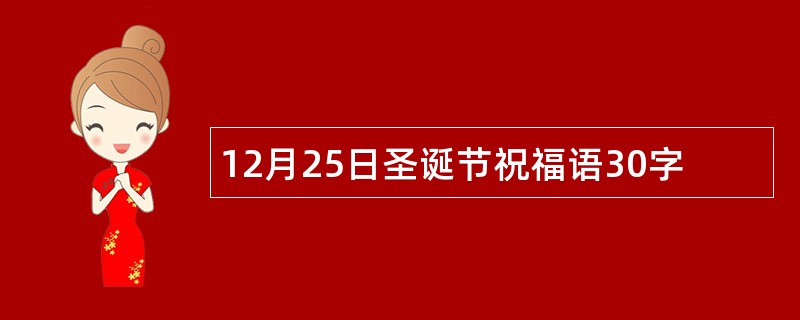 12月25日圣诞节祝福语30字